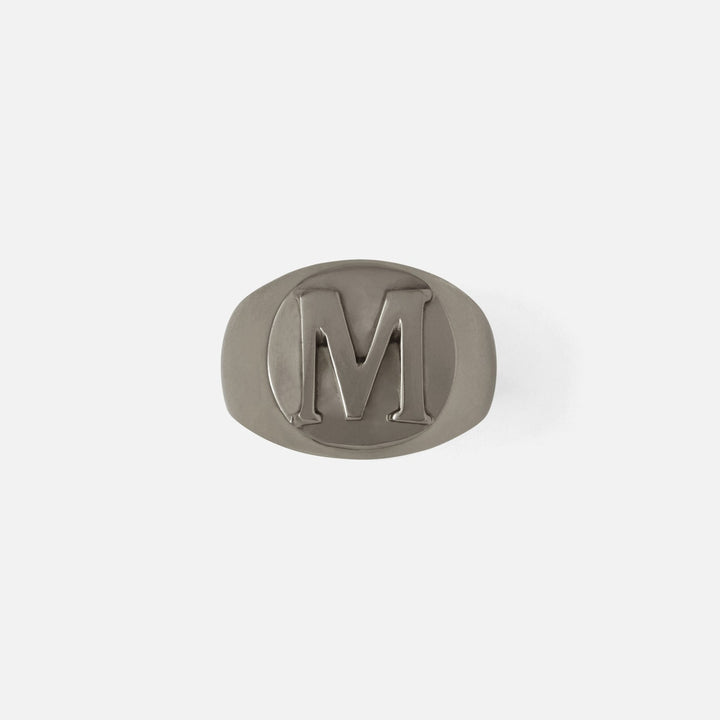 Clark Antique Pewter Napkin Ring Letter M