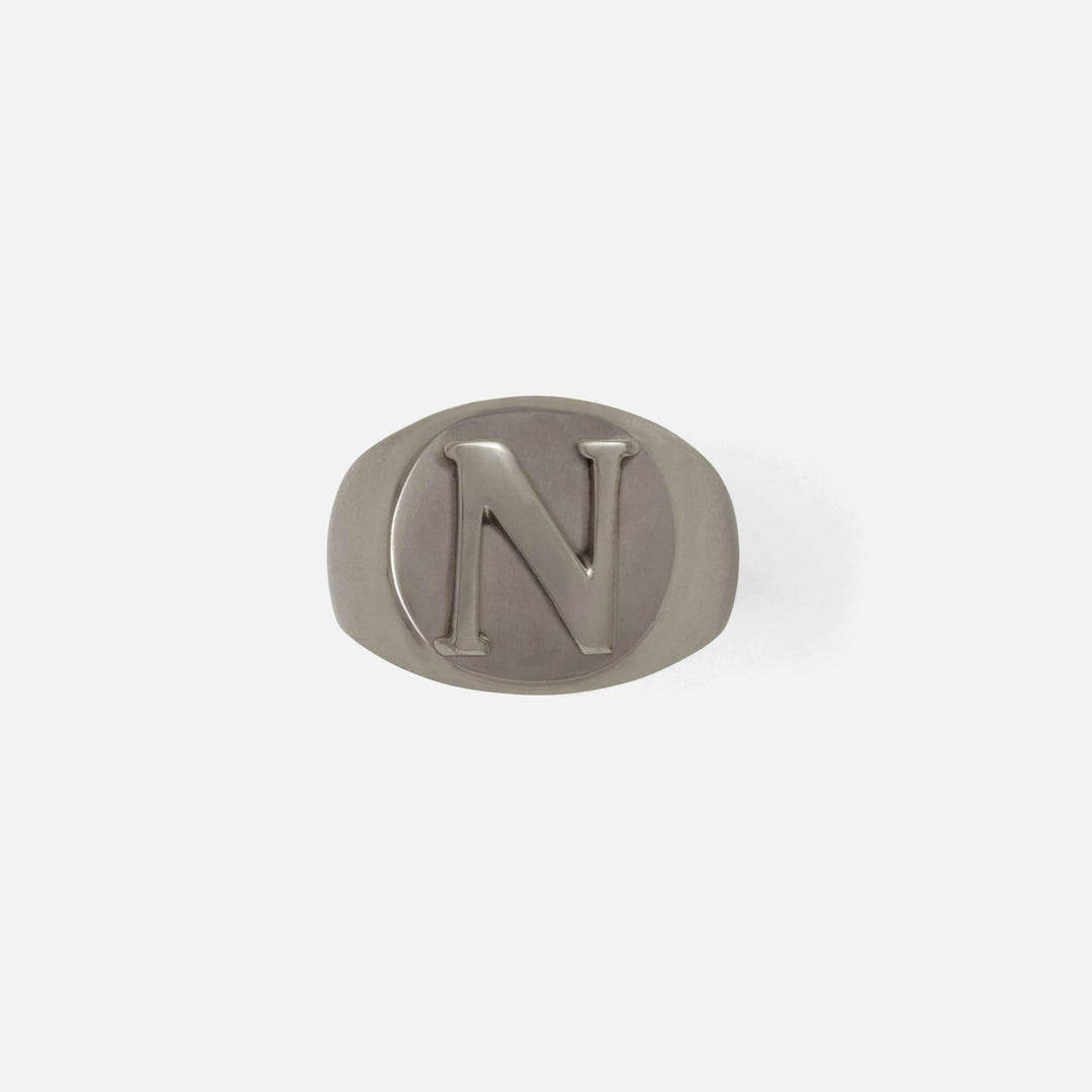 Clark Antique Pewter Napkin Ring Letter N