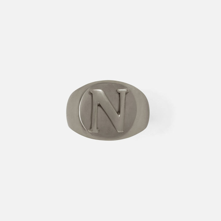 Clark Antique Pewter Napkin Ring Letter N