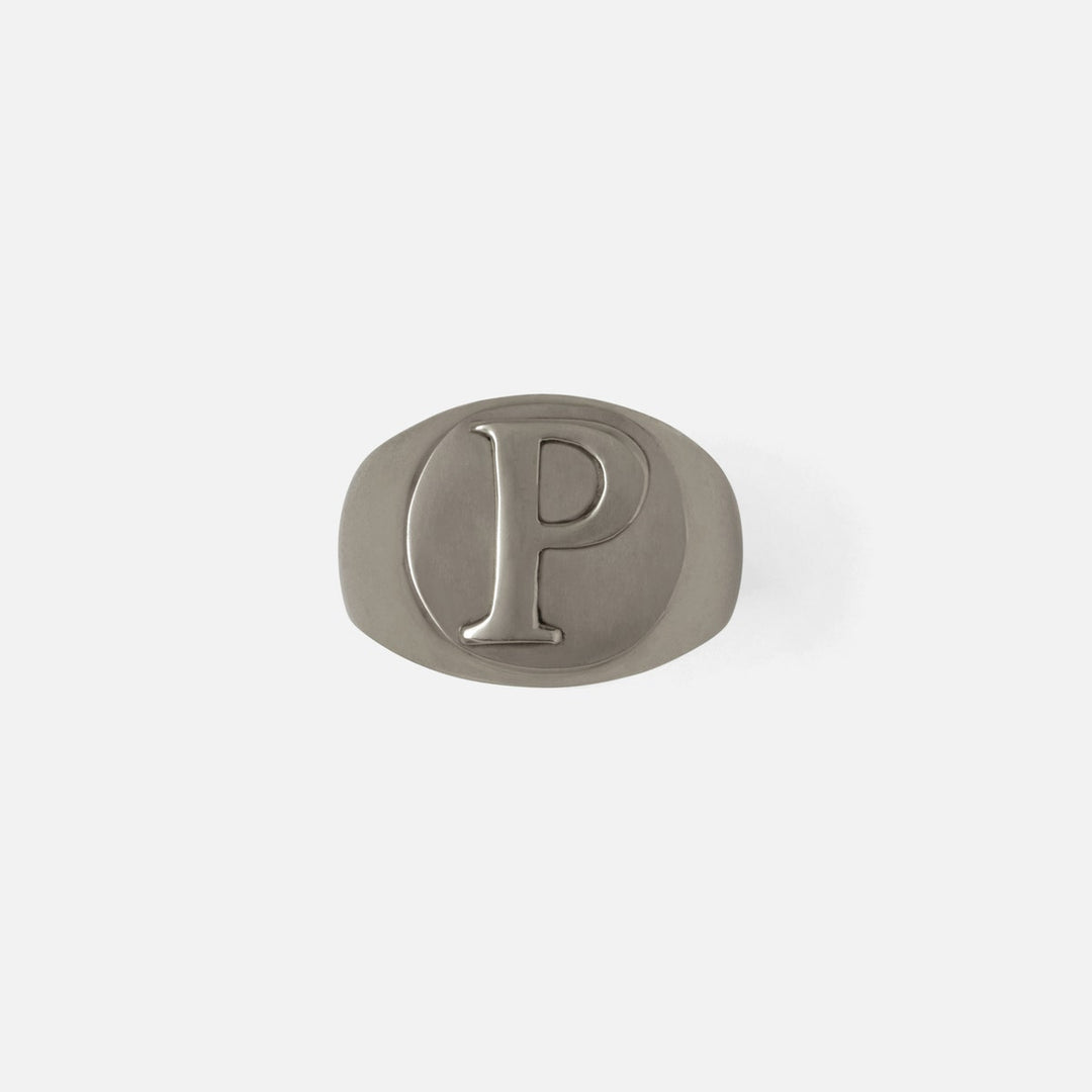 Clark Antique Pewter Napkin Ring Letter P