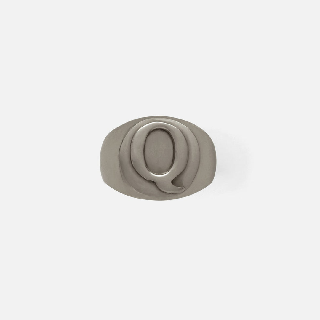 Clark Antique Pewter Napkin Ring Letter Q
