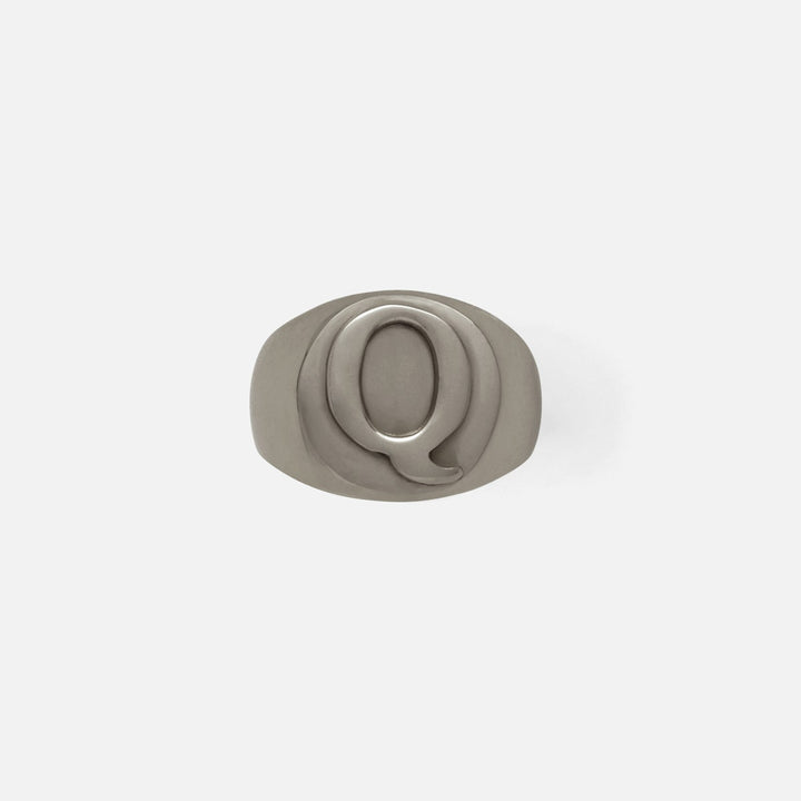 Clark Antique Pewter Napkin Ring Letter Q
