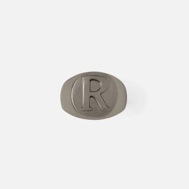 Clark Antique Pewter Napkin Ring Letter R