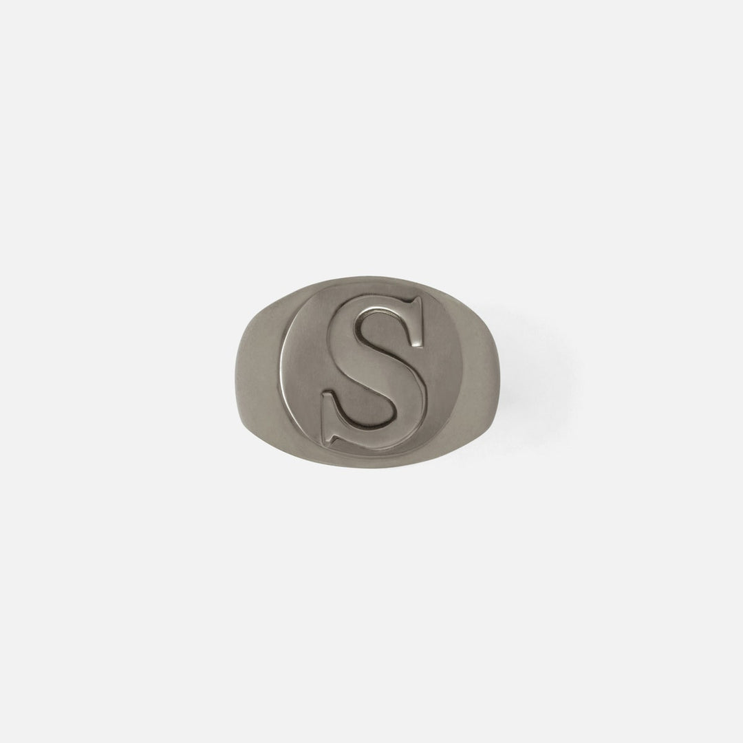Clark Antique Pewter Napkin Ring Letter S