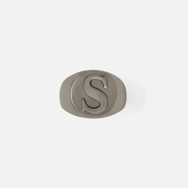 Clark Antique Pewter Napkin Ring Letter S