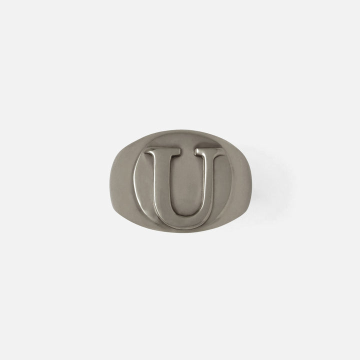 Clark Antique Pewter Napkin Ring Letter U
