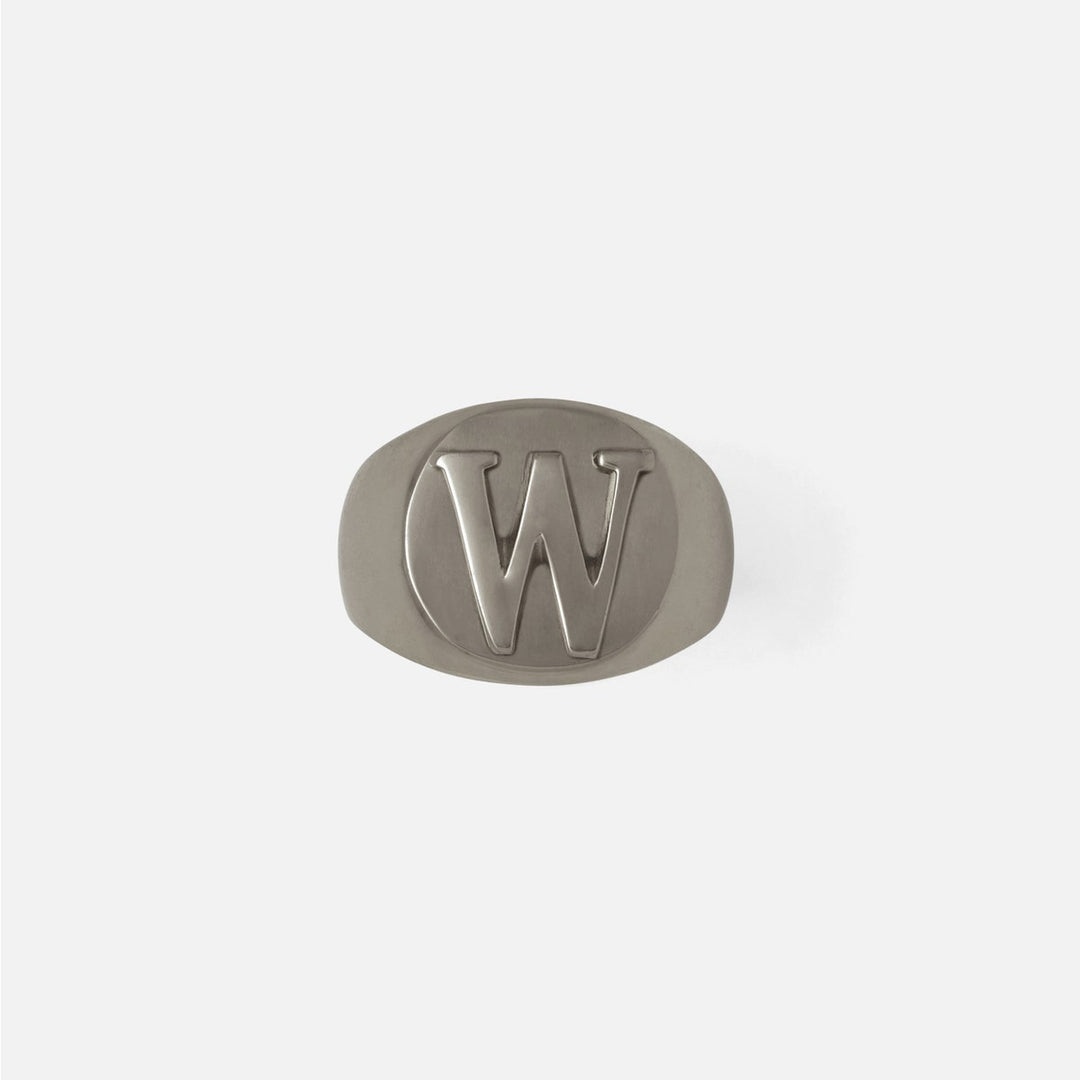 Clark Antique Pewter Napkin Ring Letter W