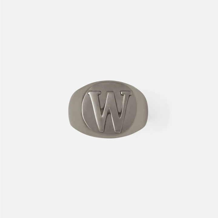 Clark Antique Pewter Napkin Ring Letter W