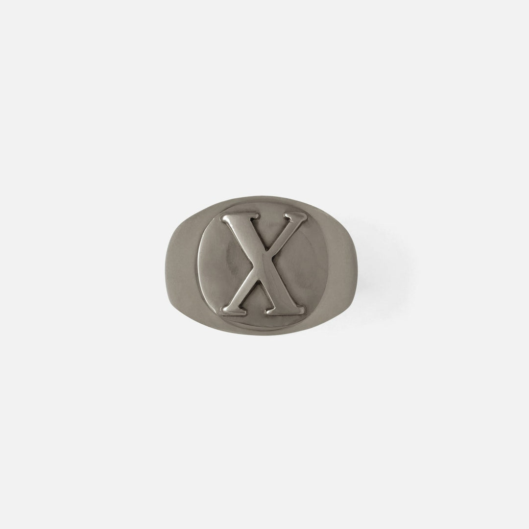 Clark Antique Pewter Napkin Ring Letter X