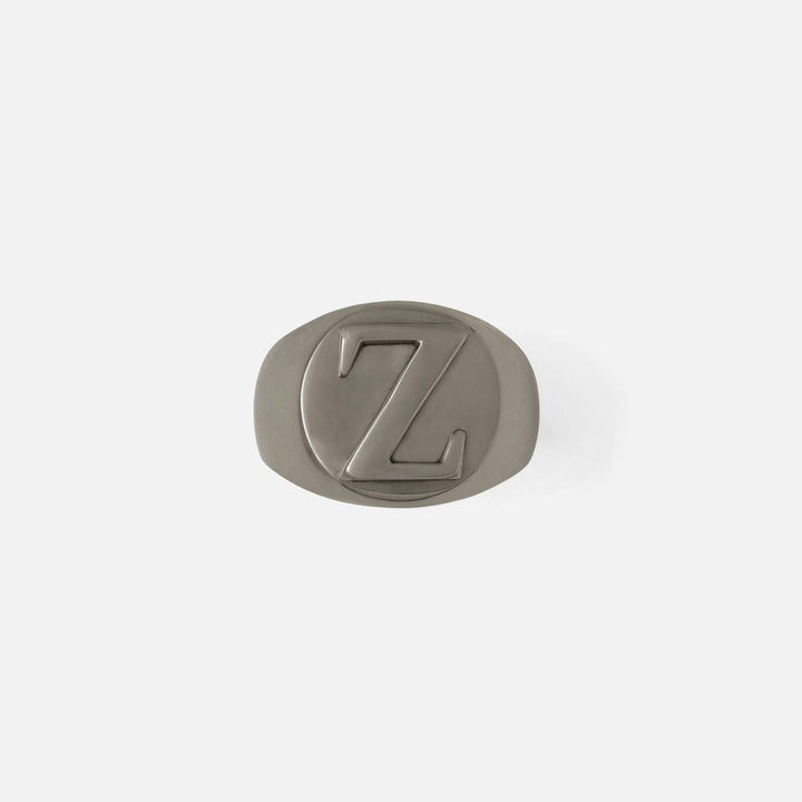 Clark Antique Pewter Napkin Ring Letter Z