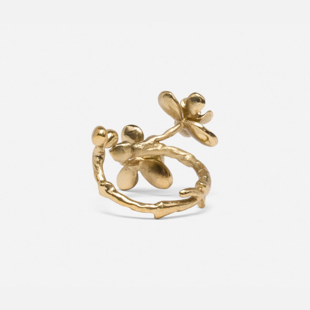 Fiona Polished Gold Blossom Napkin Ring Brass Pack/4 Boxed
