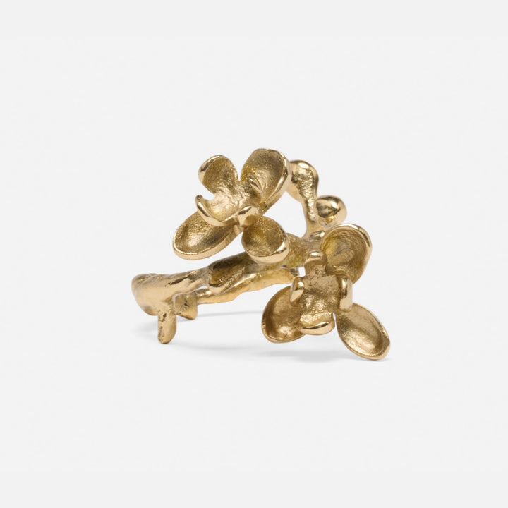 Fiona Polished Gold Blossom Napkin Ring Brass Pack/4 Boxed