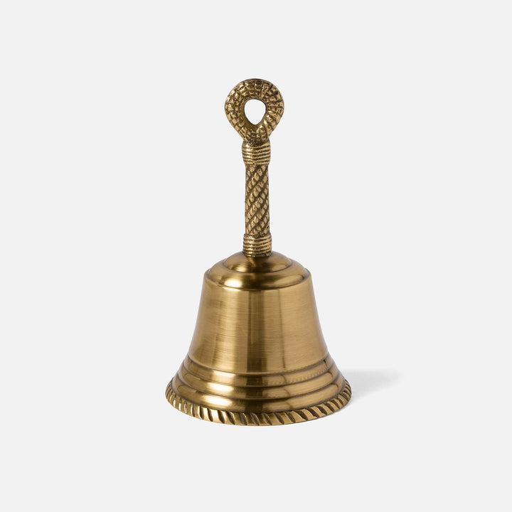 Frannie Antique Brass Rope Dinner Bell Metal Set/3
