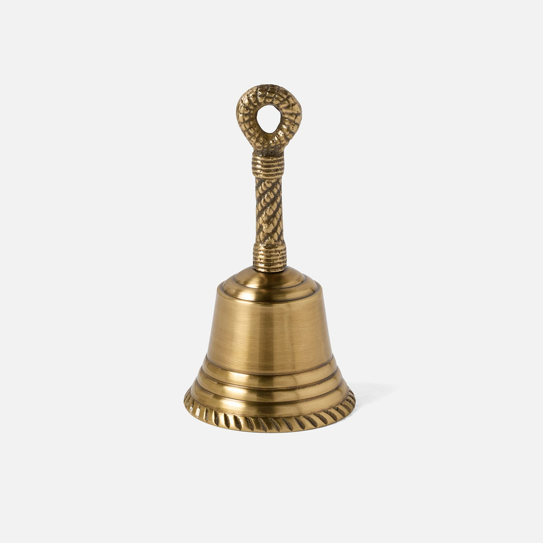 Frannie Antique Brass Rope Dinner Bell Metal Set/3