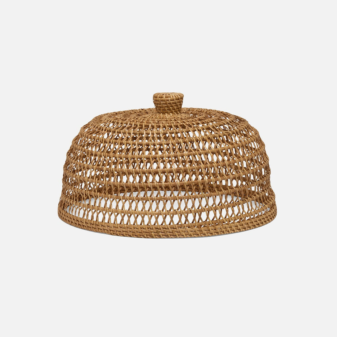 Jacen Honey Food Cover W/ Knob Handle Round Rattan Set/2