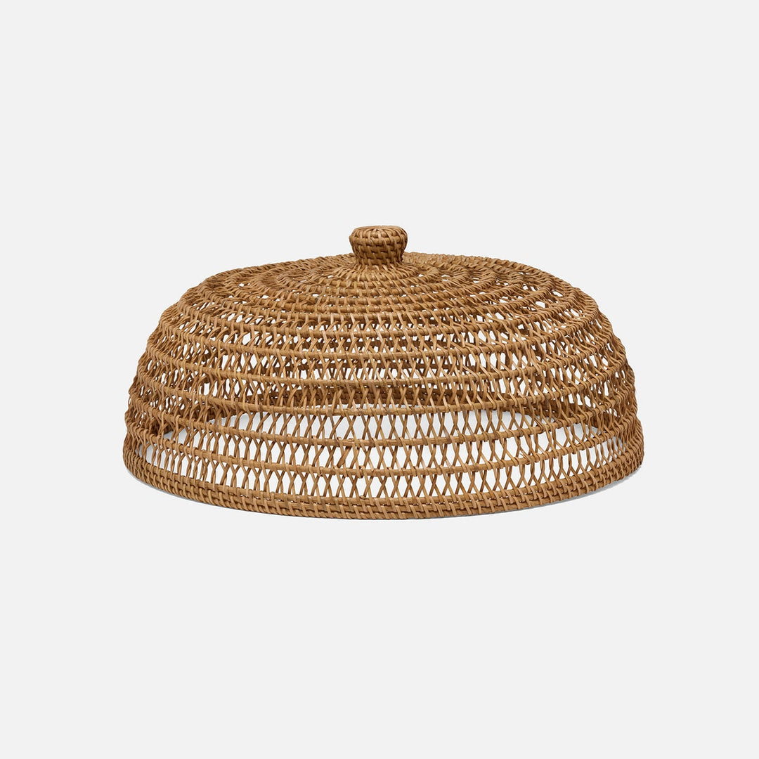 Jacen Honey Food Cover W/ Knob Handle Round Rattan Set/2