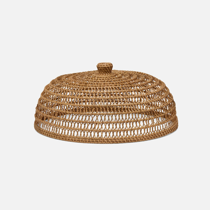 Jacen Honey Food Cover W/ Knob Handle Round Rattan Set/2