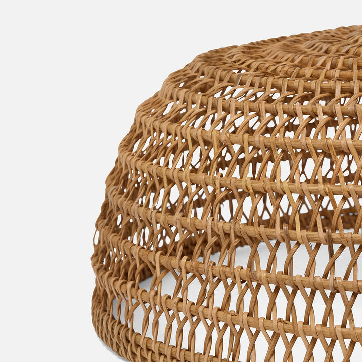 Jacen Honey Food Cover W/ Knob Handle Round Rattan Set/2