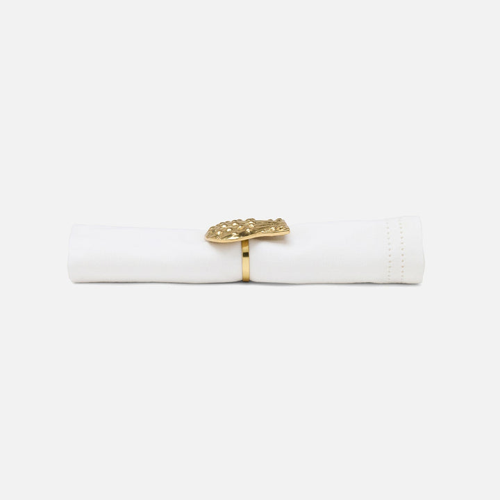 Lana Polished Gold Clam Shell Napkin Ring Brass Boxed Pack/4