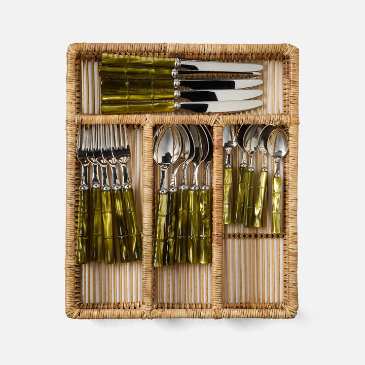 Lombard Natural Flatware Tray Bamboo/Rattan/Iron