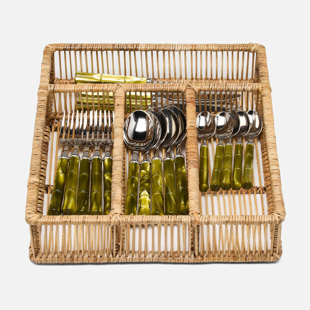 Lombard Natural Flatware Tray Bamboo/Rattan/Iron