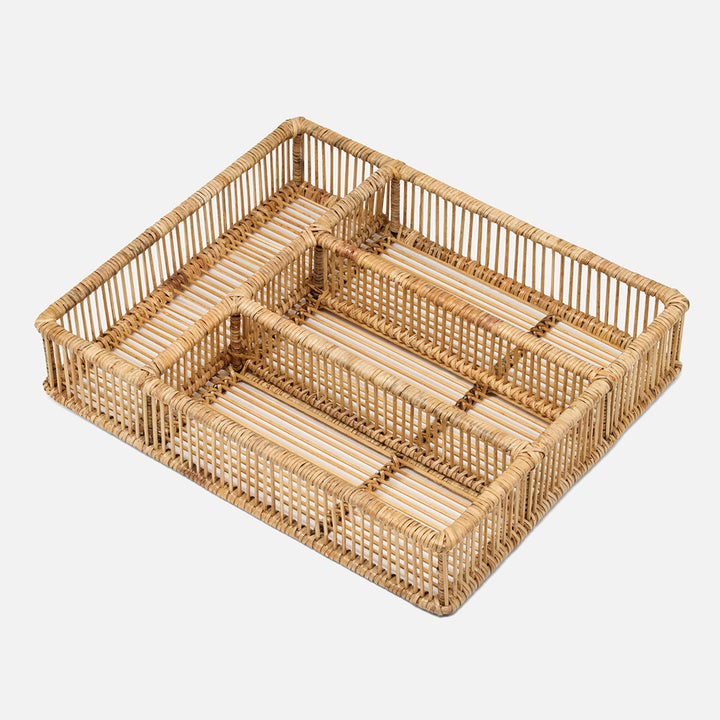 Lombard Natural Flatware Tray Bamboo/Rattan/Iron