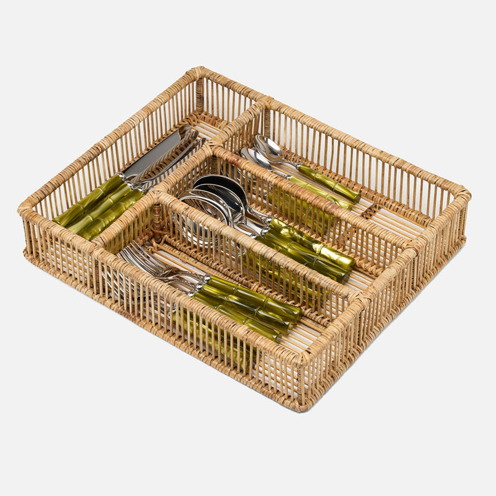 Lombard Natural Flatware Tray Bamboo/Rattan/Iron