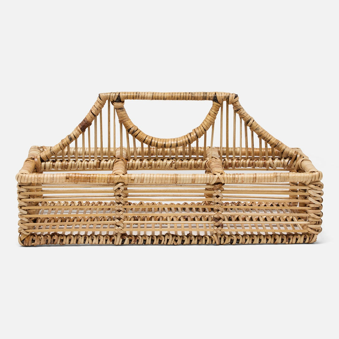 Lombard Natural Glassware Caddy Bamboo/Rattan/Iron