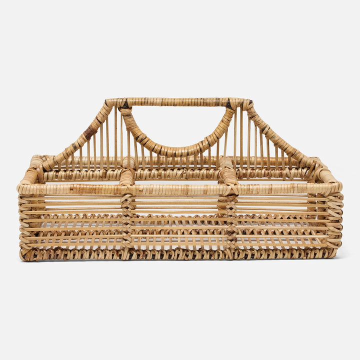 Lombard Natural Glassware Caddy Bamboo/Rattan/Iron