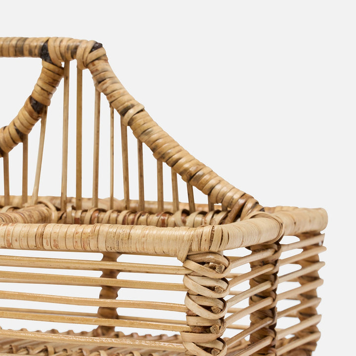 Lombard Natural Glassware Caddy Bamboo/Rattan/Iron