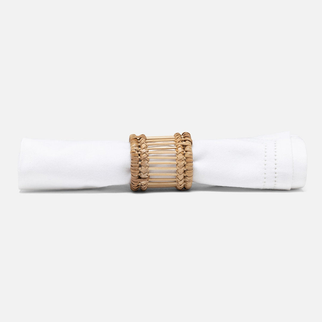 Lombard Natural Napkin Ring Bamboo/Rattan Pack/4 Boxed