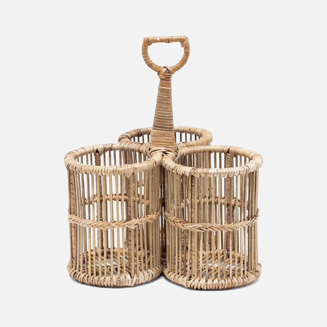 Lombard Natural Wine Caddy Bamboo/Rattan/Iron