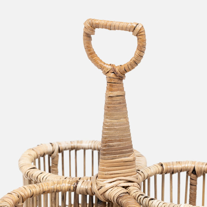 Lombard Natural Wine Caddy Bamboo/Rattan/Iron