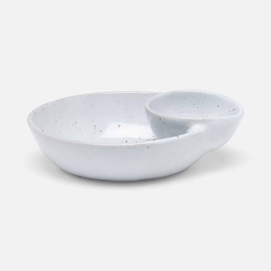 Marcus White Salt Glaze Olive Bowl Oval Stoneware Pack/2
