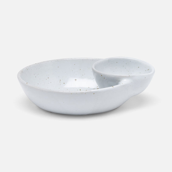 Marcus White Salt Glaze Olive Bowl Oval Stoneware Pack/2