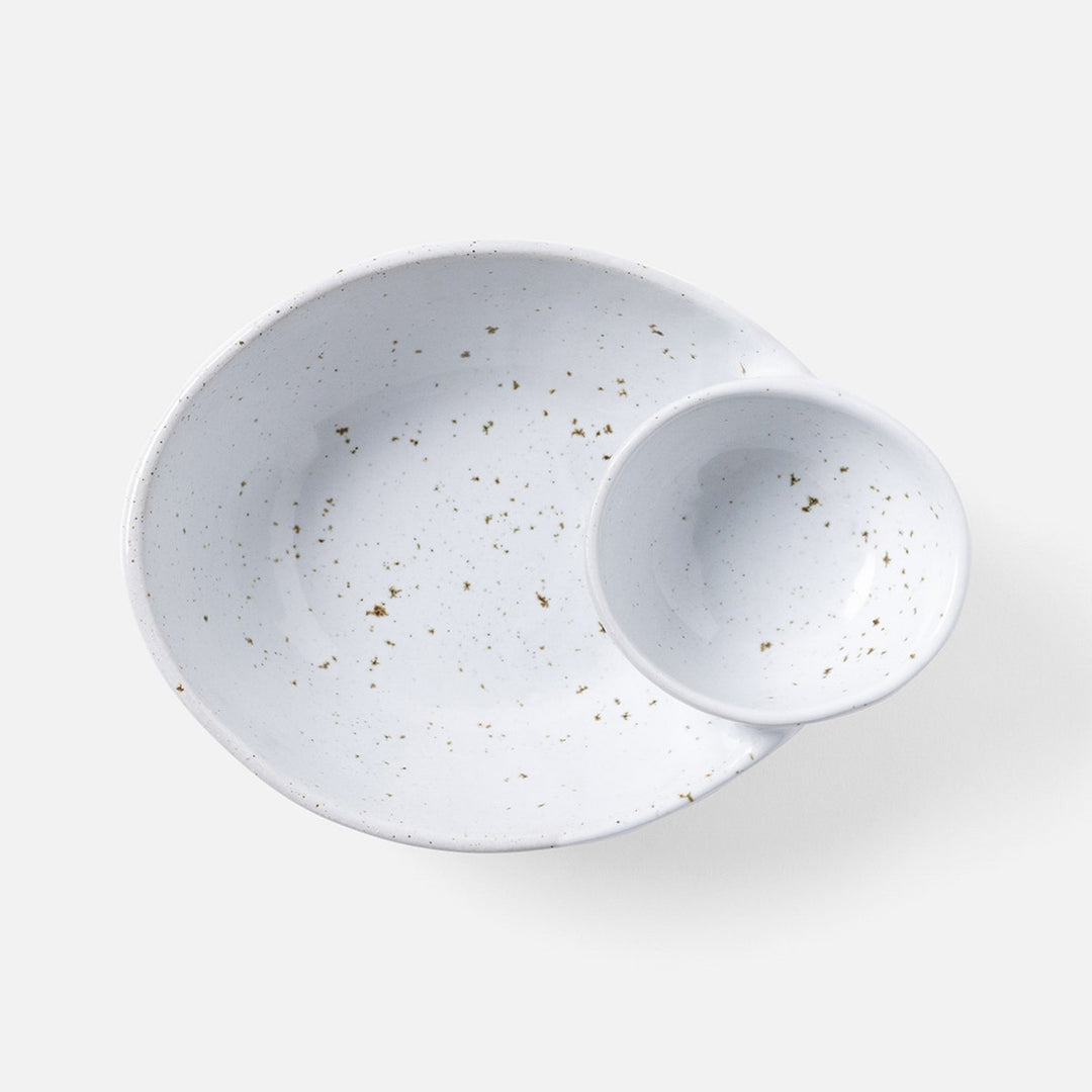 Marcus White Salt Glaze Olive Bowl Oval Stoneware Pack/2