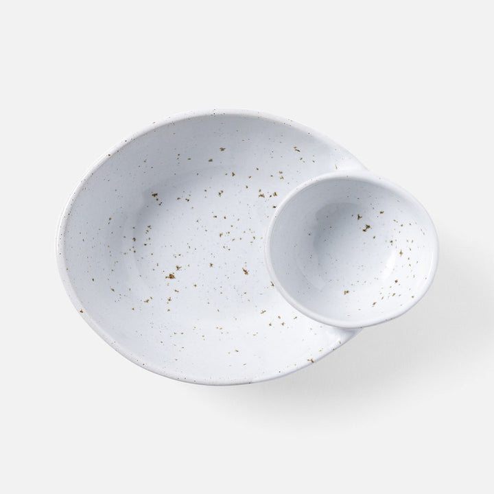 Marcus White Salt Glaze Olive Bowl Oval Stoneware Pack/2