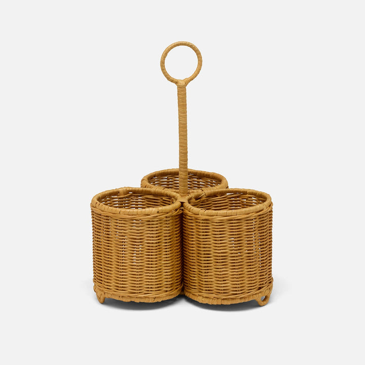 Micaela Light Honey Wine Caddy Rattan