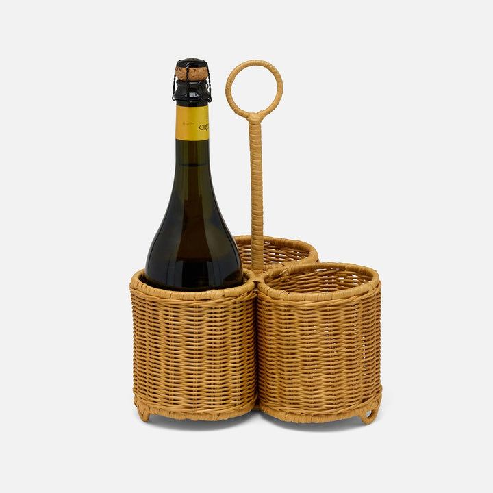 Micaela Light Honey Wine Caddy Rattan