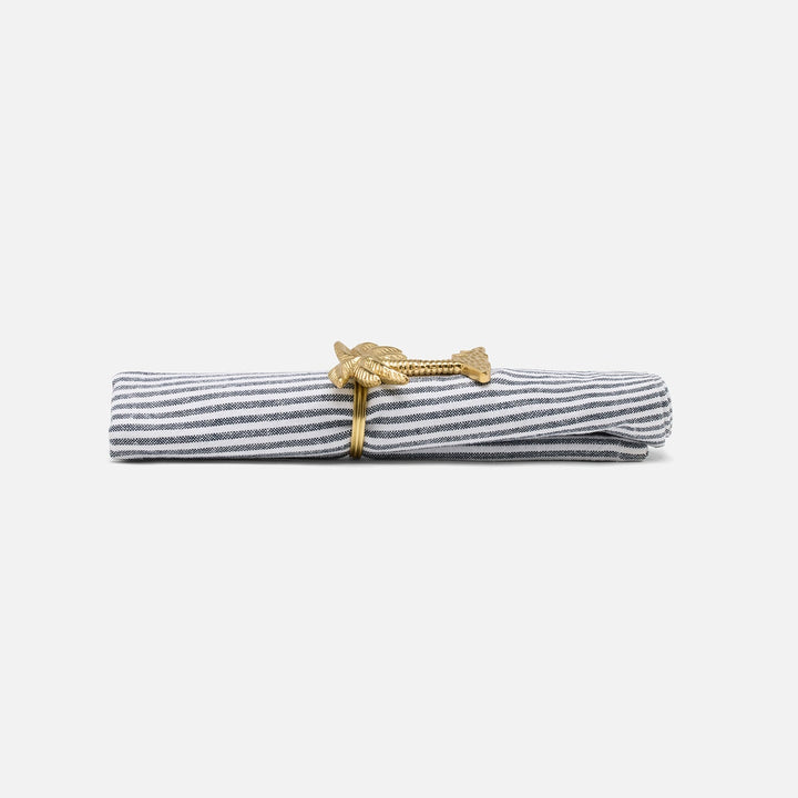 Namari Polished Gold Palm Tree Napkin Ring Brass Boxed Pack/4