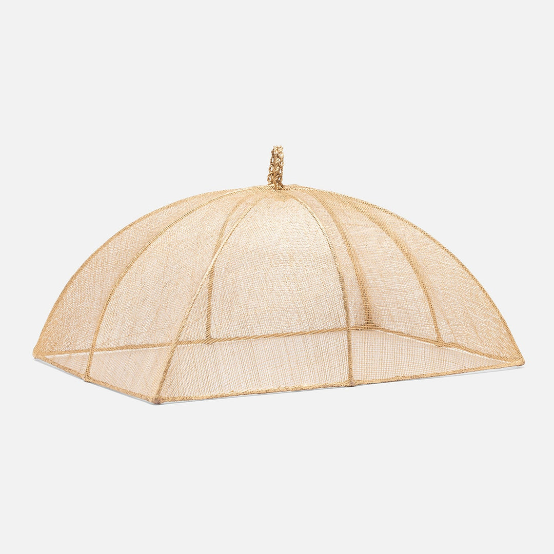 Rachel Gold Food Cover Rectangular Sinamay Set/2