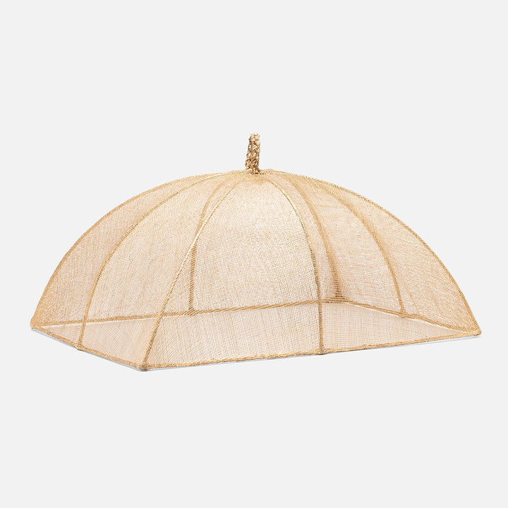 Rachel Gold Food Cover Rectangular Sinamay Set/2