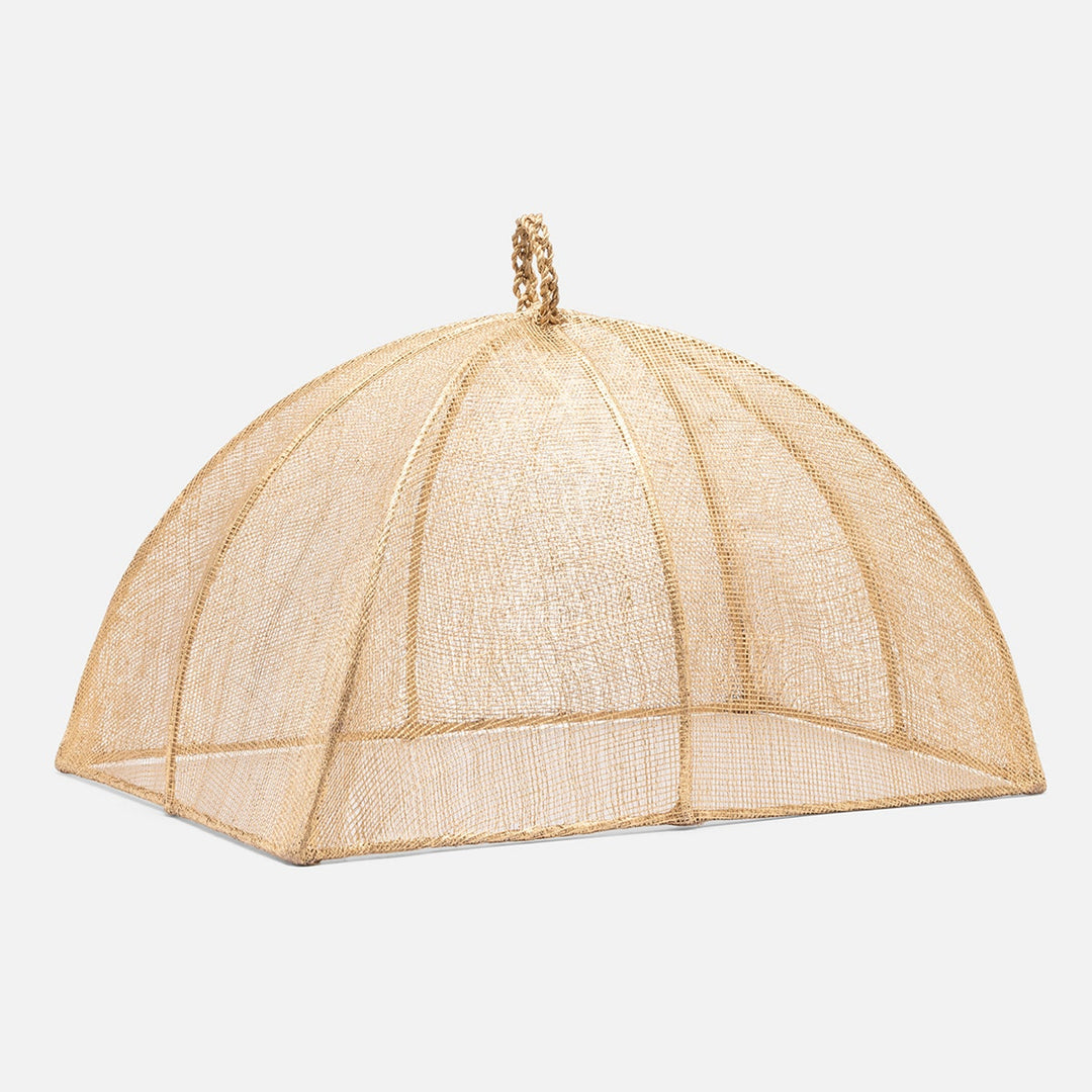 Rachel Gold Food Cover Rectangular Sinamay Set/2