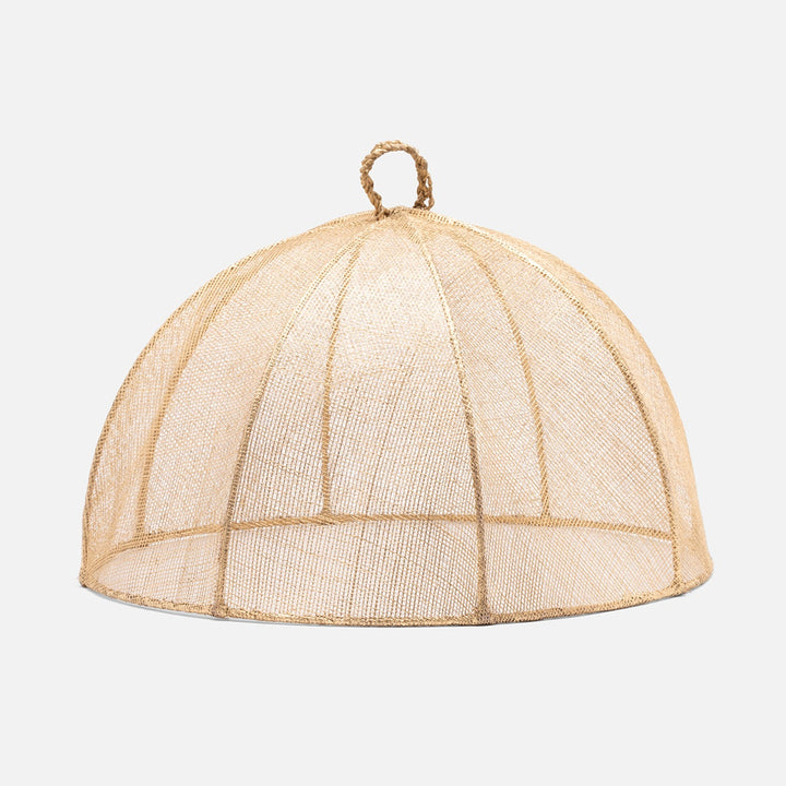 Rachel Gold Food Cover Round Sinamay Set/2