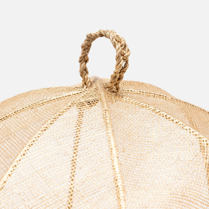 Rachel Gold Food Cover Round Sinamay Set/2