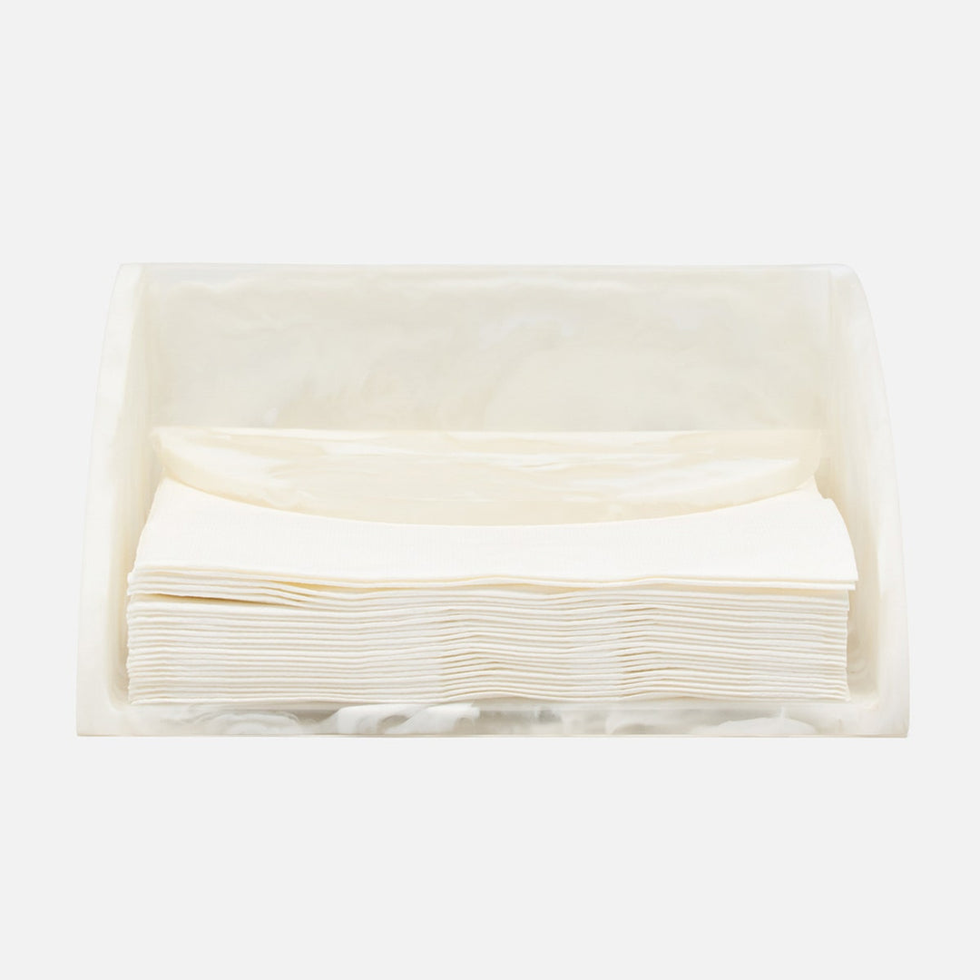 Sandro White Swirled Luncheon Napkin Holder Resin