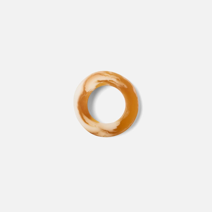 Tansy Amber Swirled Napkin Ring Resin Boxed Pack/4