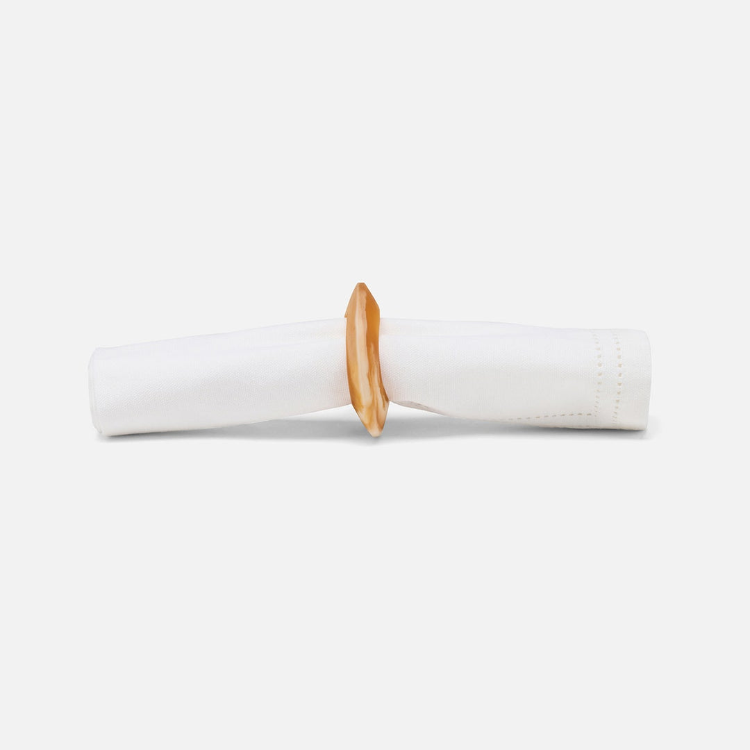 Tansy Amber Swirled Napkin Ring Resin Boxed Pack/4