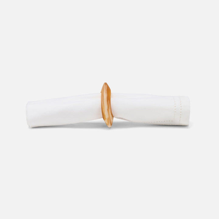 Tansy Amber Swirled Napkin Ring Resin Boxed Pack/4