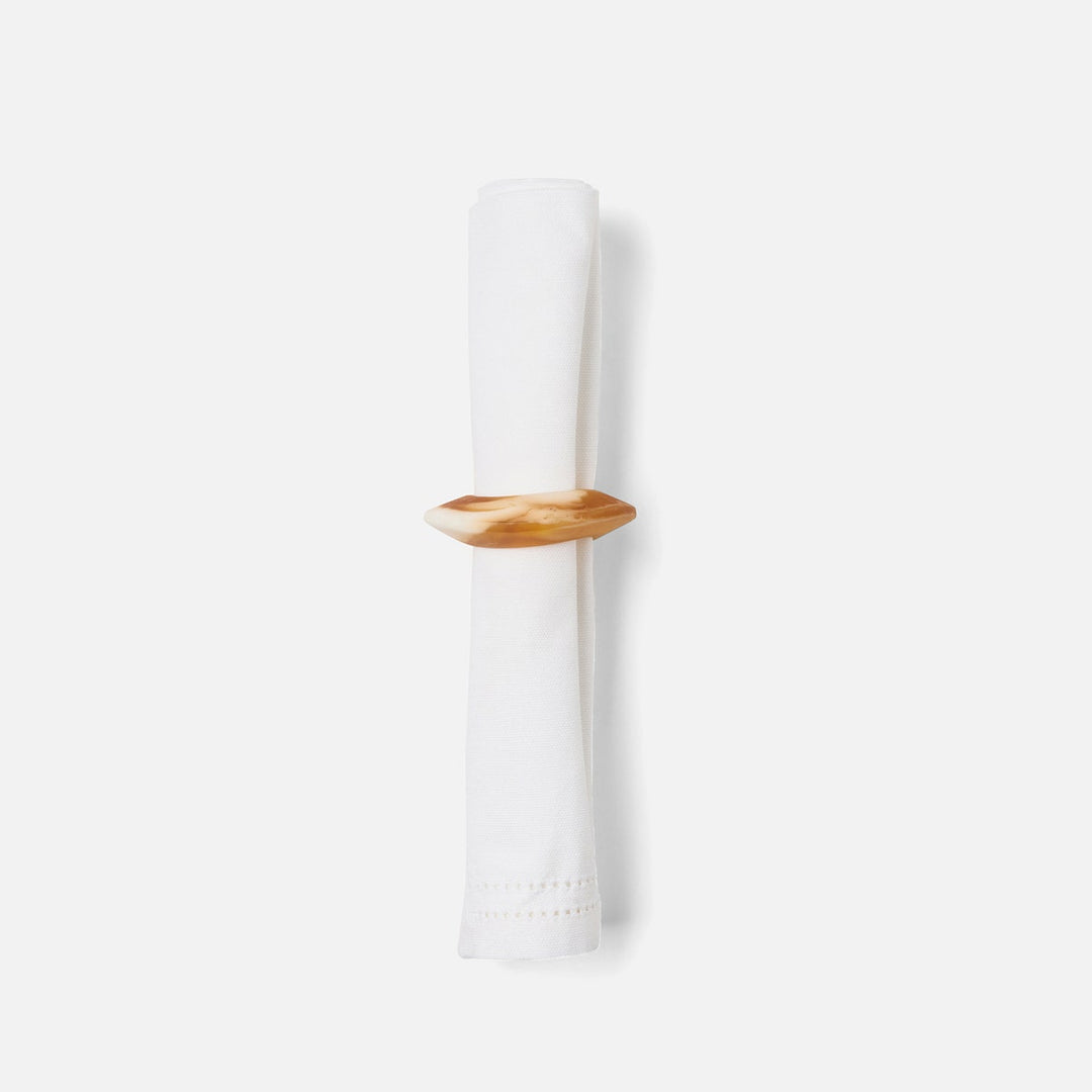 Tansy Amber Swirled Napkin Ring Resin Boxed Pack/4